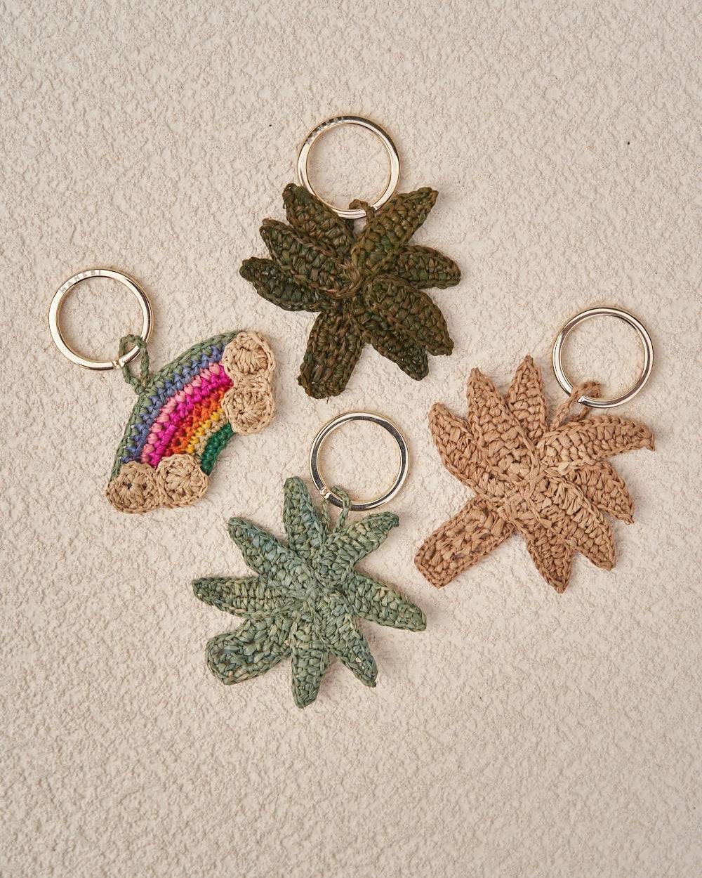 Manebí Raffia Palm Keyring - Made in Madagascar Dark Green Negozi Online
