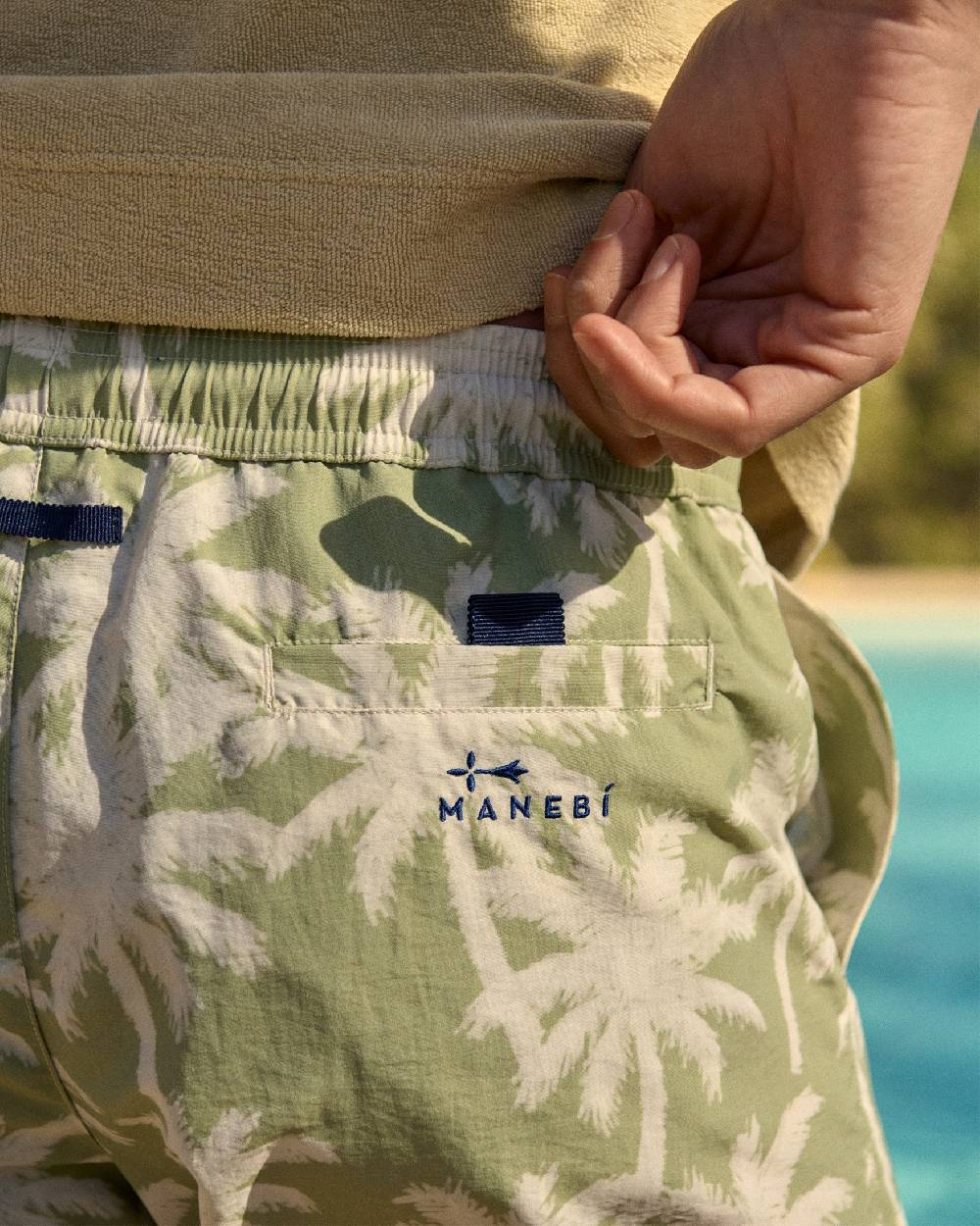 Manebí Printed Swim Shorts - Sage Macro Palms Prezzo Ridotto