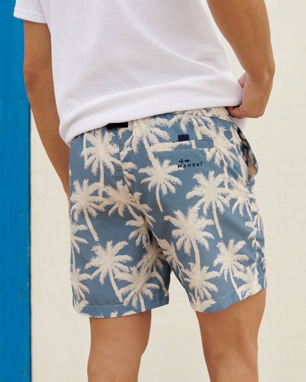 Manebí Printed Swim Shorts Hand Drawn - Gabardine Cotton Indigo Sottocosto