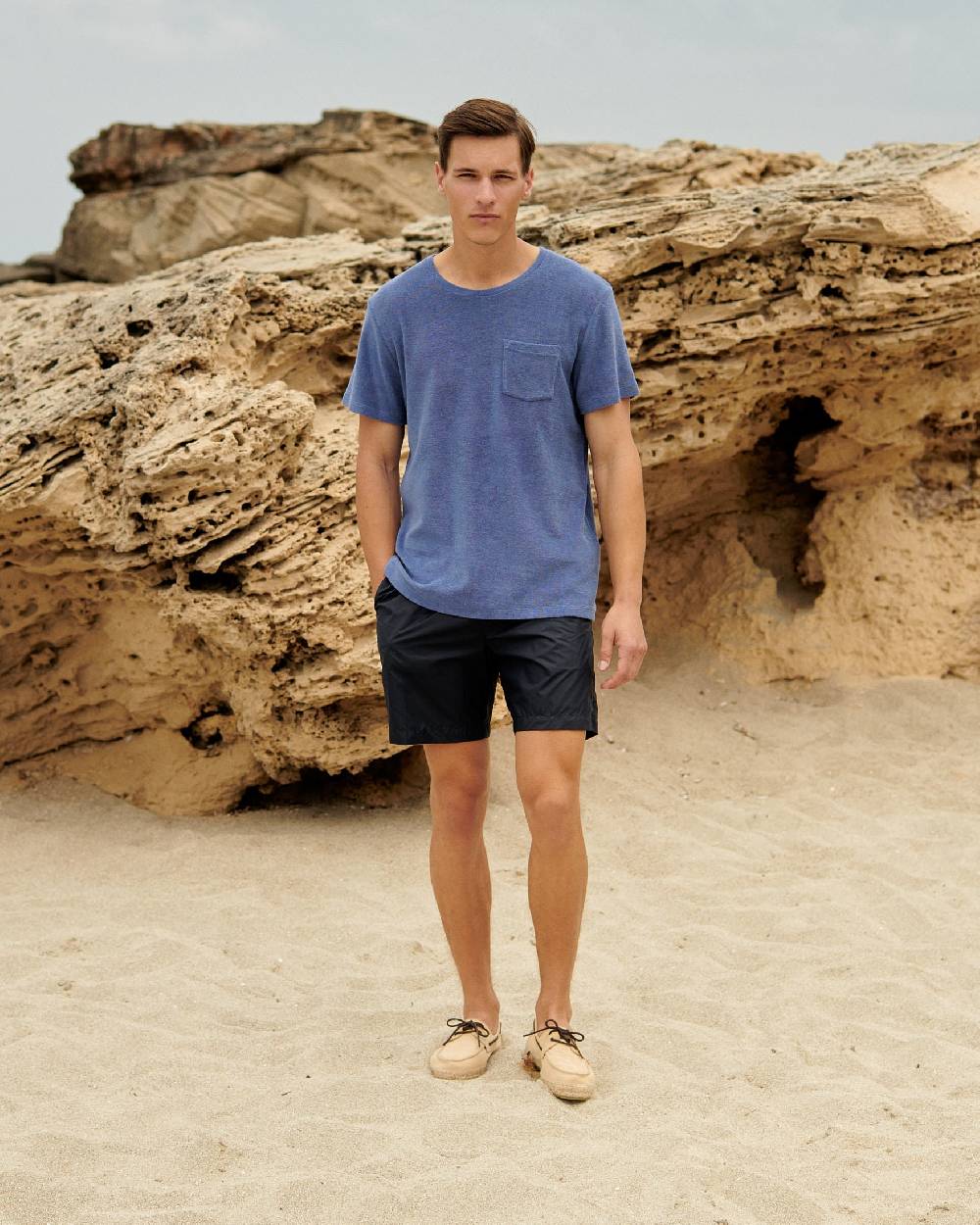 Manebí Solid Color Swim Shorts - Recycled Ultra Light Night Blue In Vendita