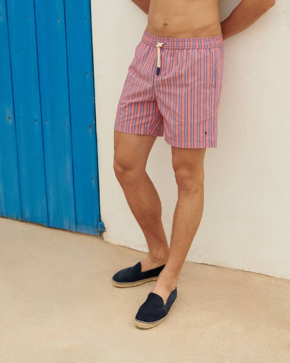 Manebí Printed Swim Shorts - Red And Navy Blue Saldi