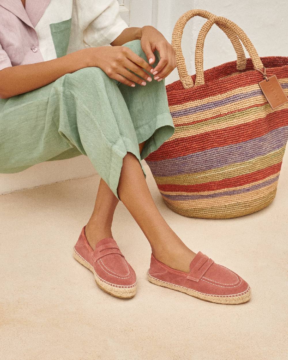 Manebí Suede Loafers Espadrilles - Hamptons Terracotta In Saldo