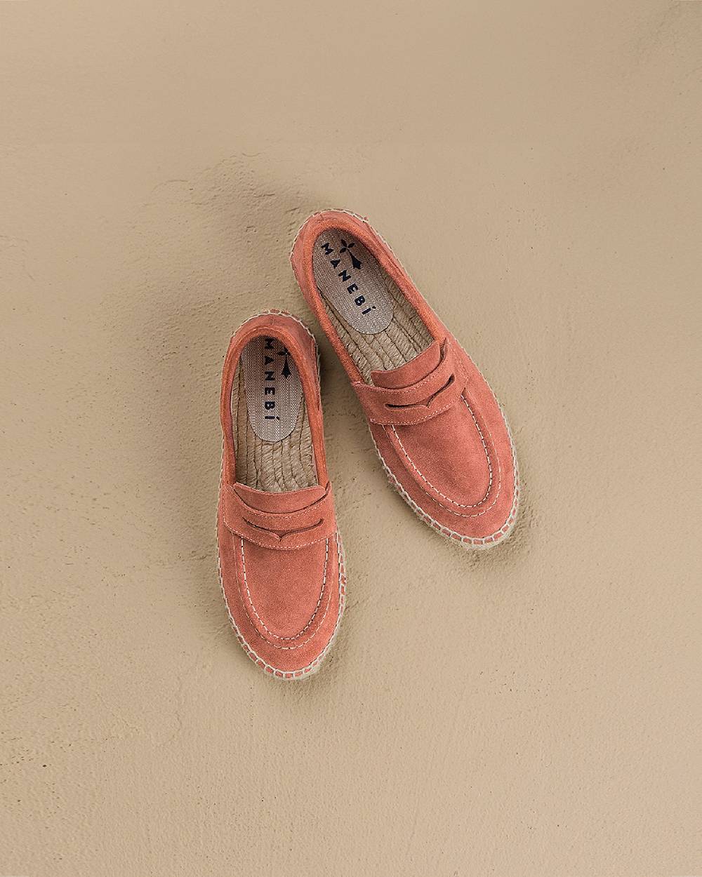 Manebí Suede Loafers Espadrilles - Hamptons Terracotta In Saldo