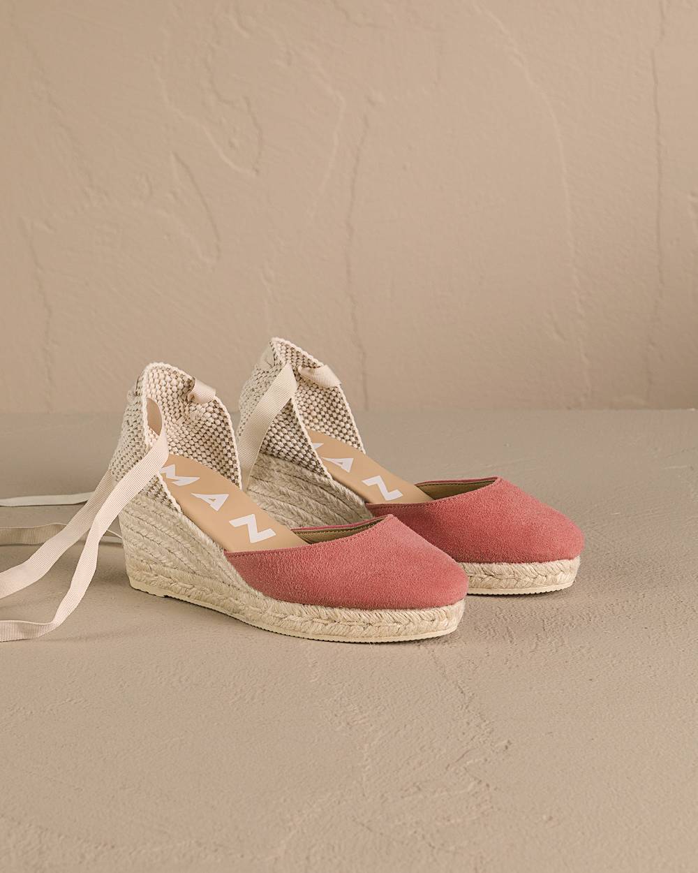 Manebí Soft Suede Low Wedge Espadrilles - Terracotta Italy