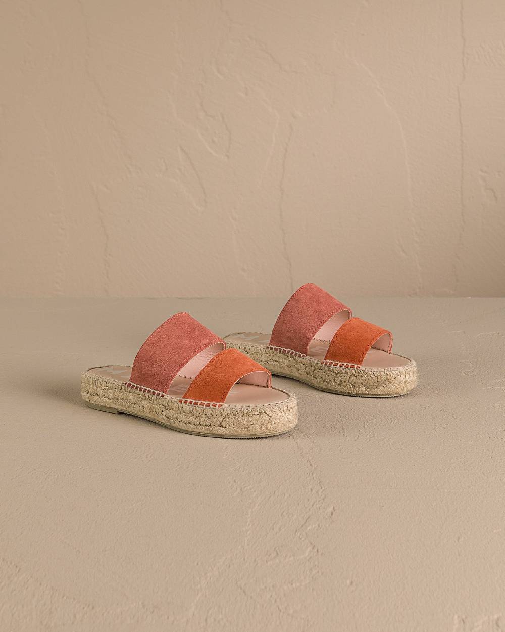 Manebí Suede Two Bands|Double Sole Sandals - Terracotta And Orange Rust 2025