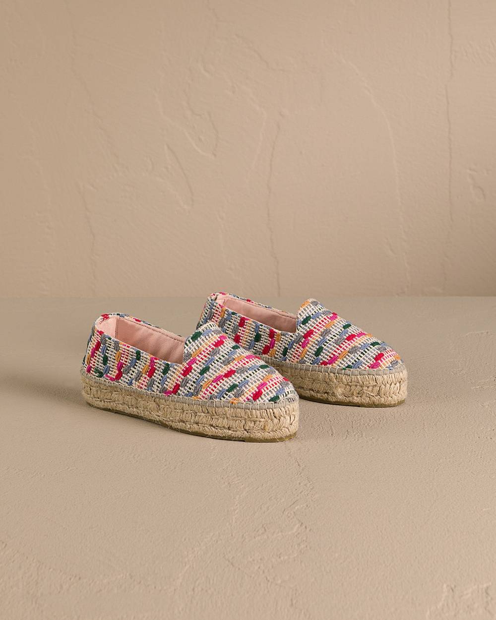 Manebí Cotton Jaquard|Double Sole Espadrilles - Multicolor Stripes Acquista Ora