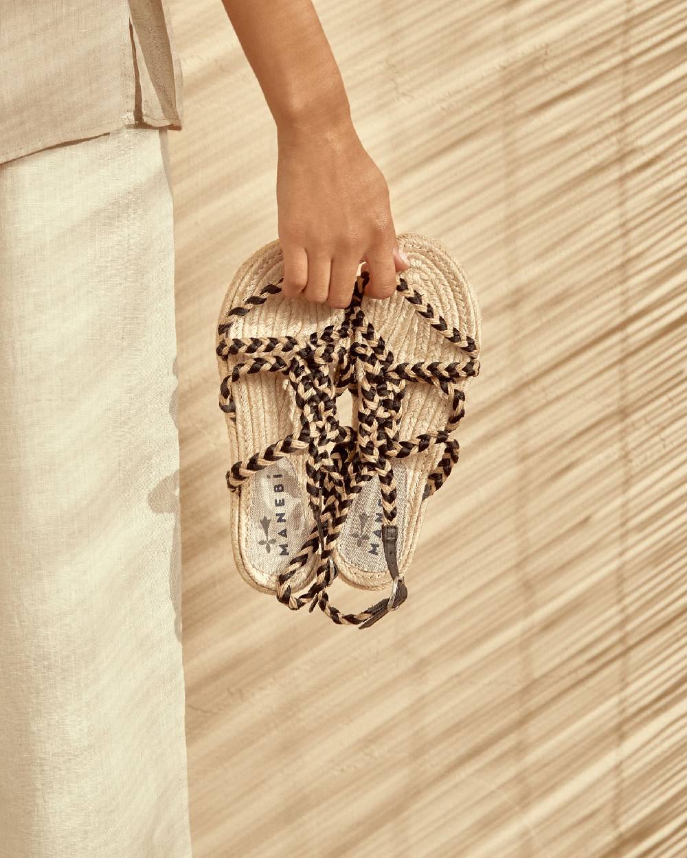 Manebí Jute Tie-Up Rope Sandals - Yucatán Natural Tie-Up Shopping Online