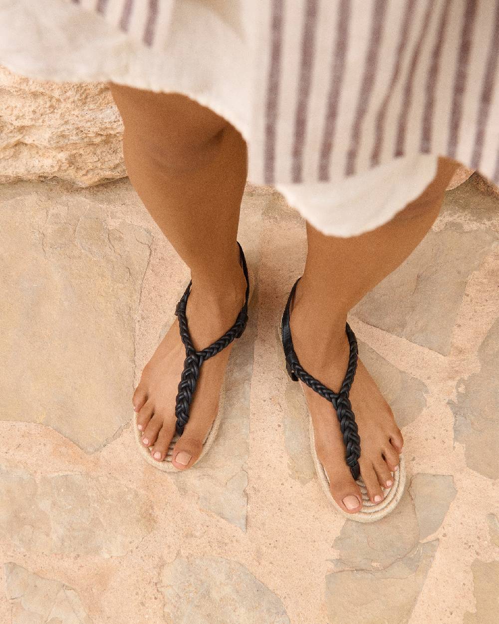 Manebí Sandali alla schiava in juta e pelle Sconto