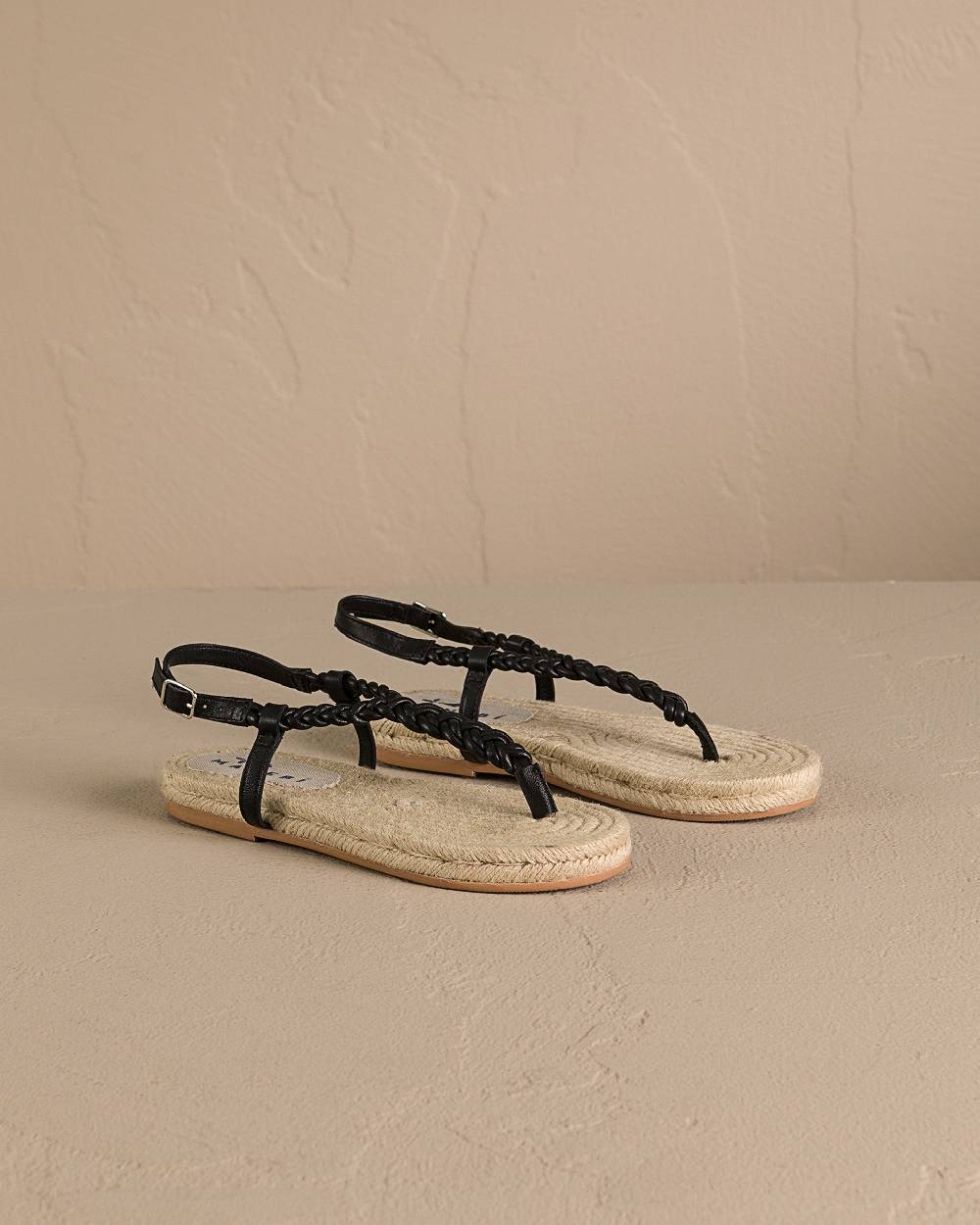 Manebí Sandali alla schiava in juta e pelle Sconto