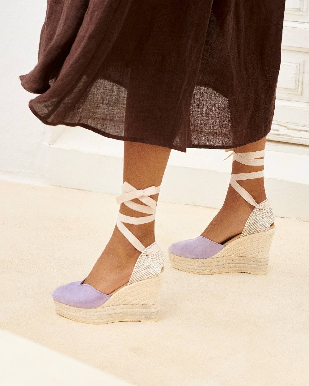 Manebí Soft Suede Heart-Shape|Wedge Espadrilles - Wisteria Lilac I Più Venduti