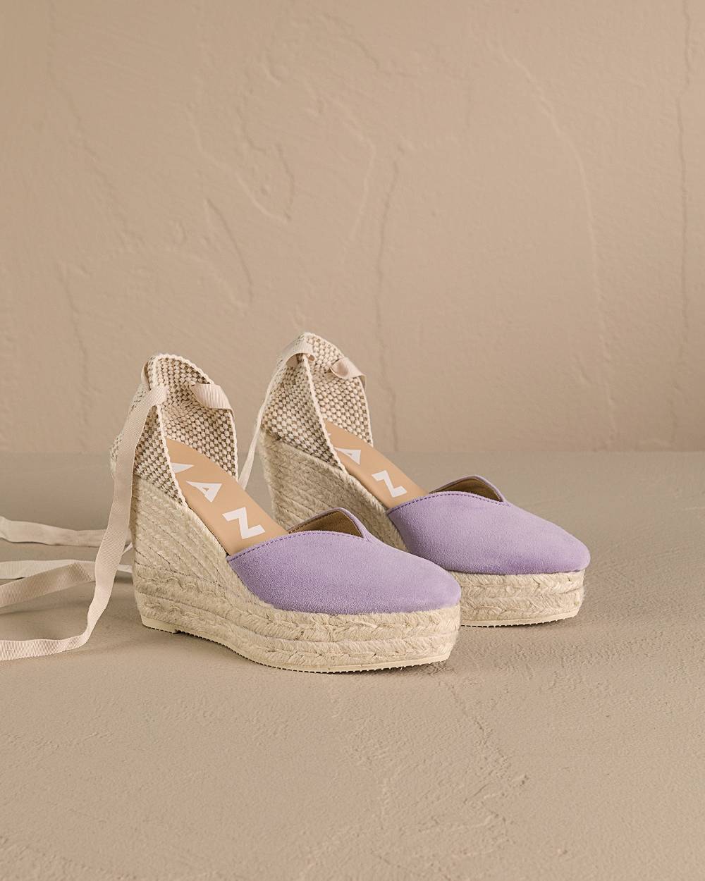 Manebí Soft Suede Heart-Shape|Wedge Espadrilles - Wisteria Lilac I Più Venduti