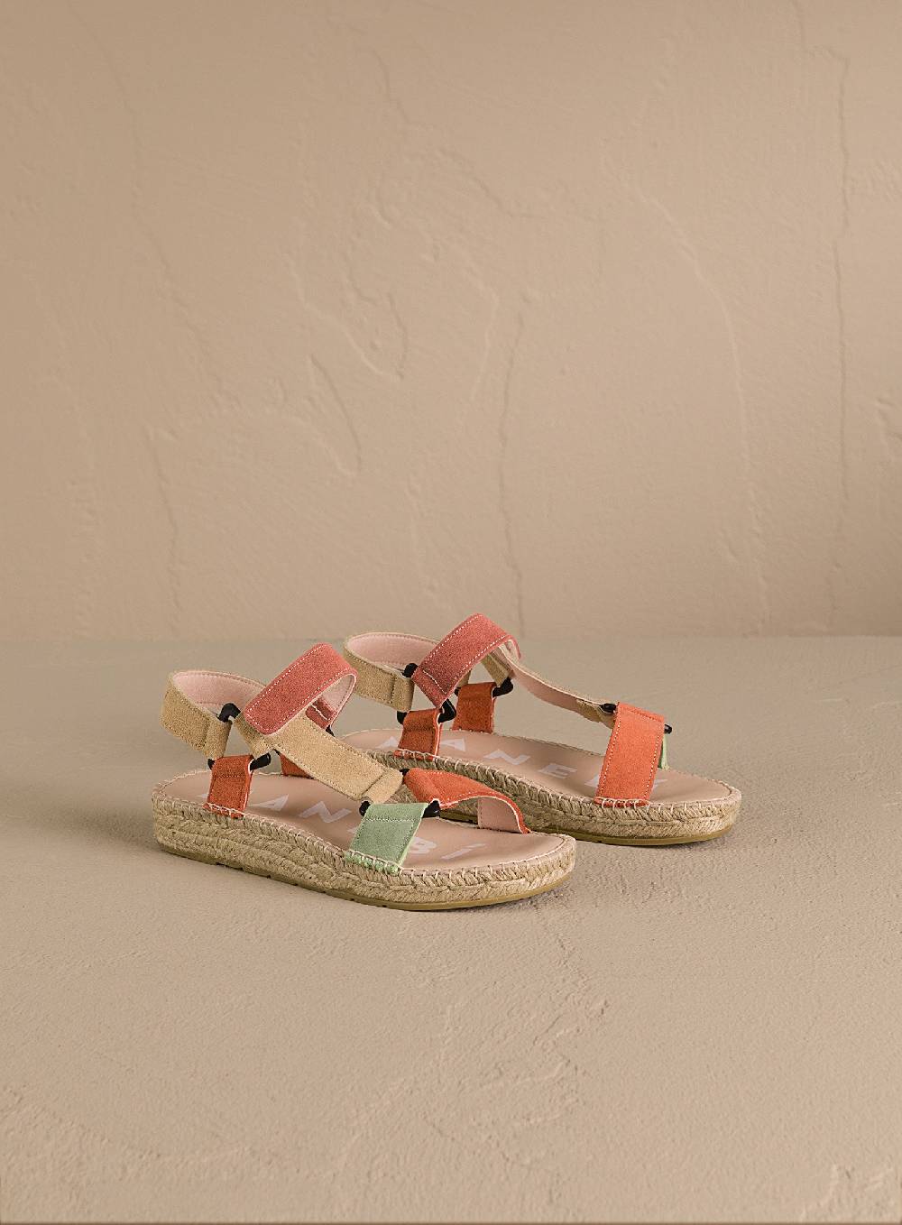 Manebí Suede Hiking Sandals - Orange Rust Champagne Beige And Terracotta Vendite Flash