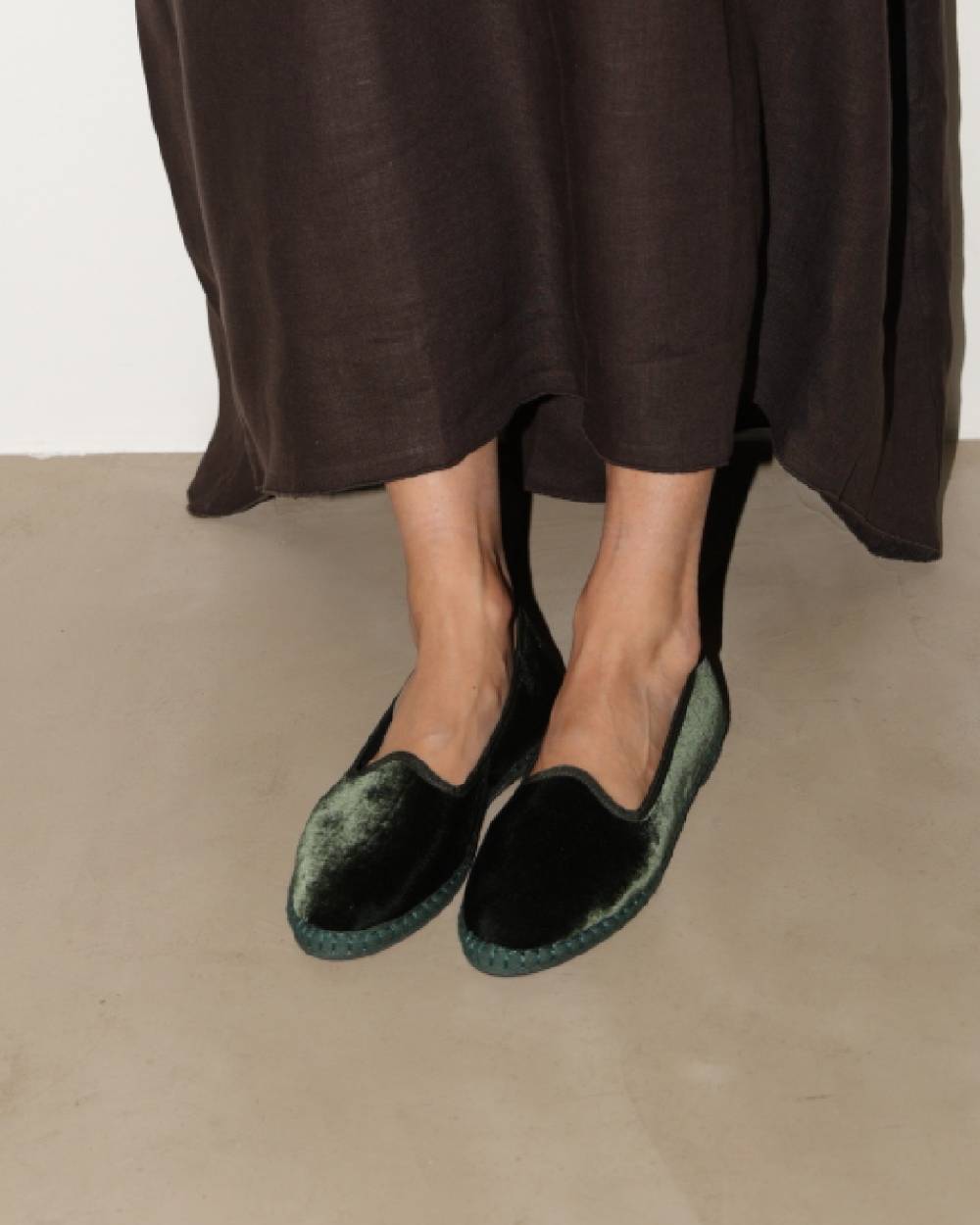 Manebí Friulane Demi in Velluto di Seta - Emerald Green In Linea