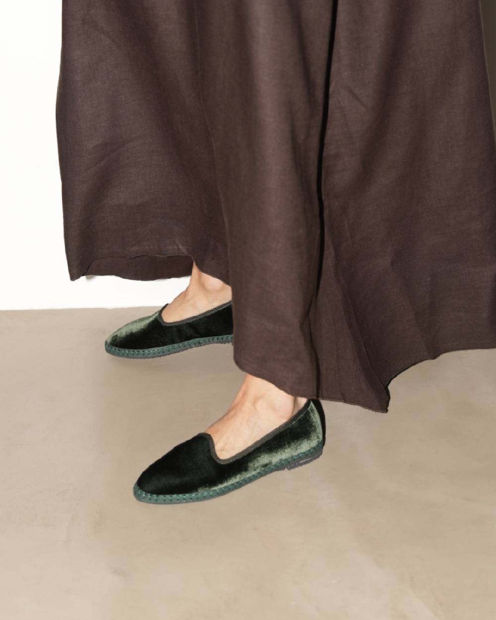 Manebí Friulane Demi in Velluto di Seta - Emerald Green In Linea
