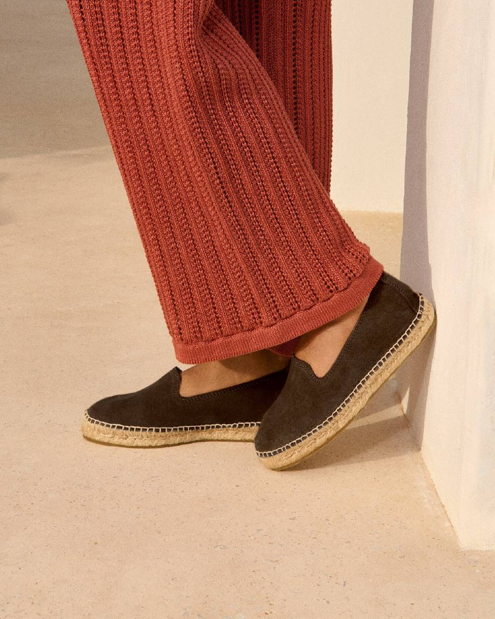 Manebí Suede Flat Espadrilles - Cocoa Black Friday Prezzi