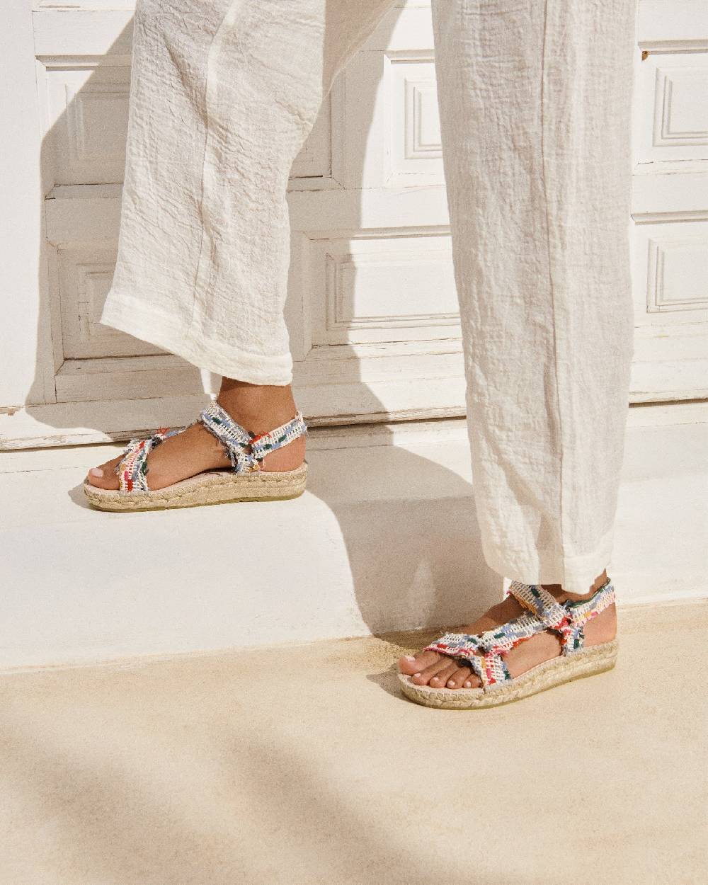 Manebí Cotton Jaquard Hiking Sandals - Multicolor Stripes Sottocosto