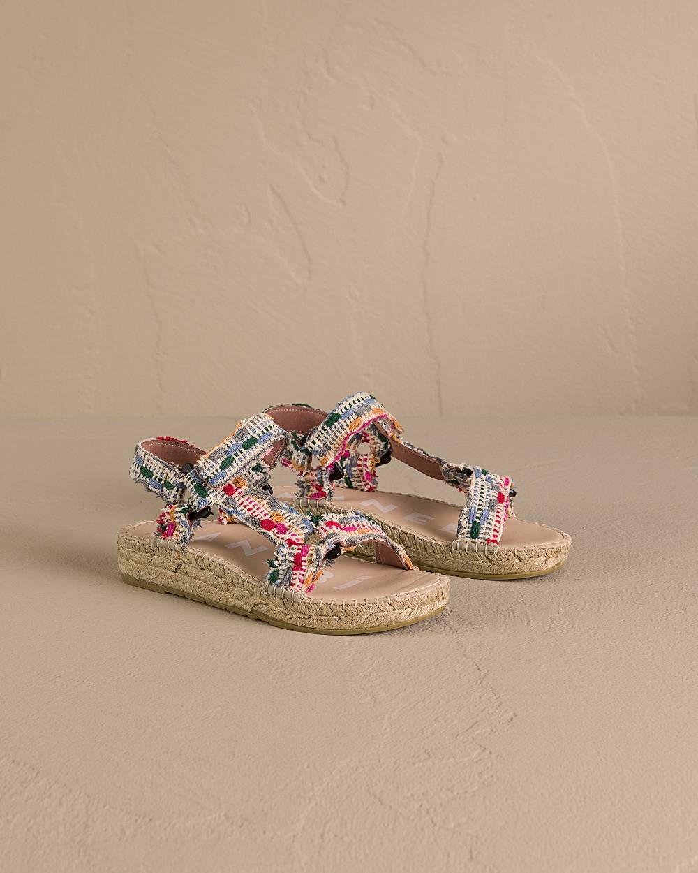 Manebí Cotton Jaquard Hiking Sandals - Multicolor Stripes Sottocosto