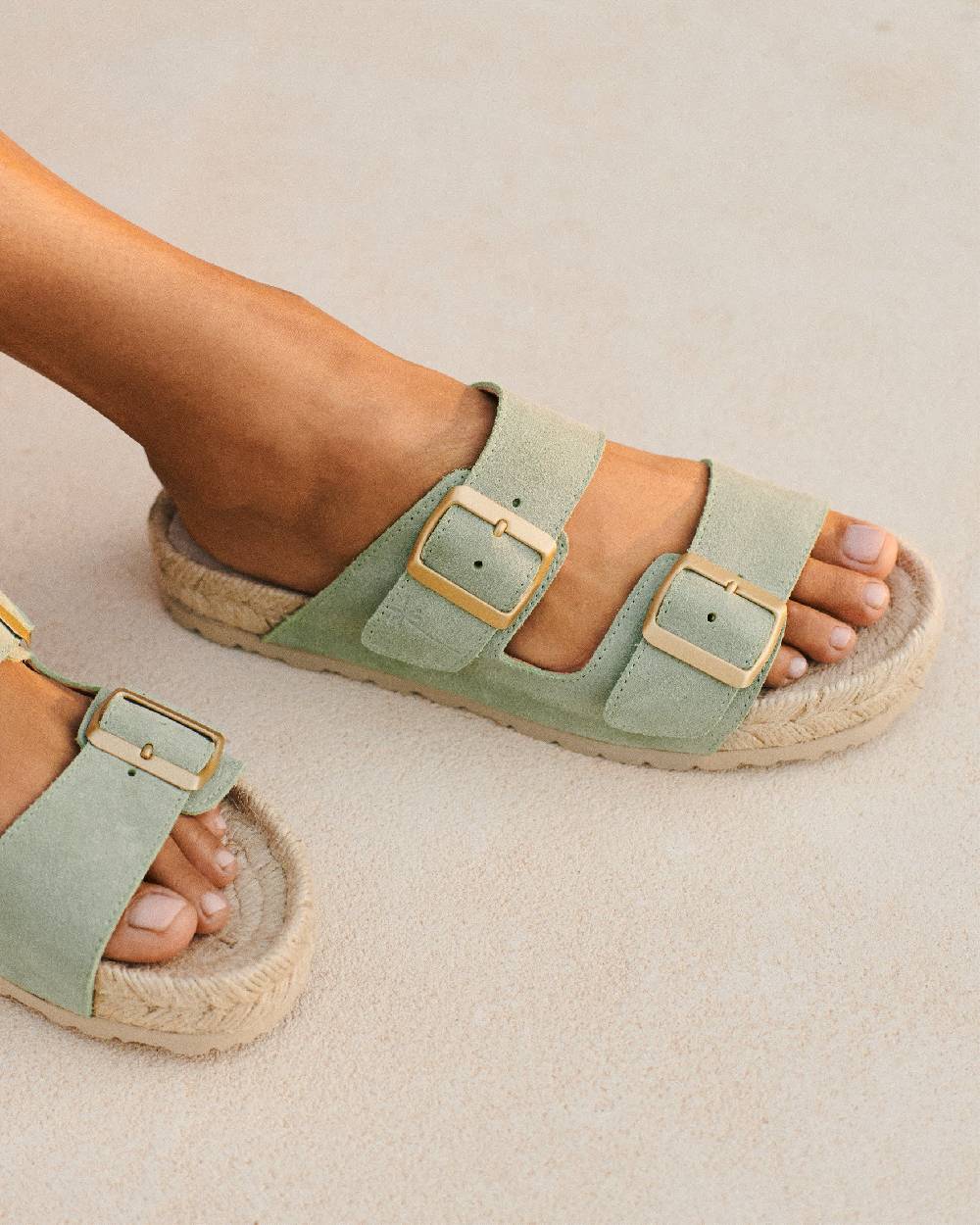 Manebí Suede Nordic Sandals - Sage Novità