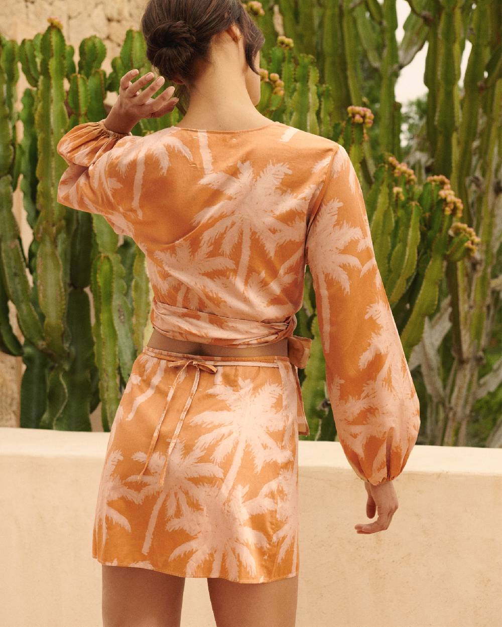 Manebí Printed Cotton Posadas Skirt - Sunbaked \u0026 Cream Pink Maxi Palm Outlet
