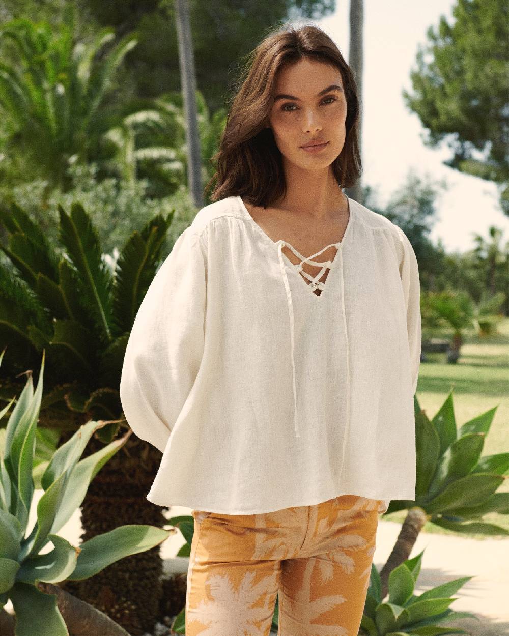 Manebí Linen Varadero Shirt - Eggnog Vendita Economica