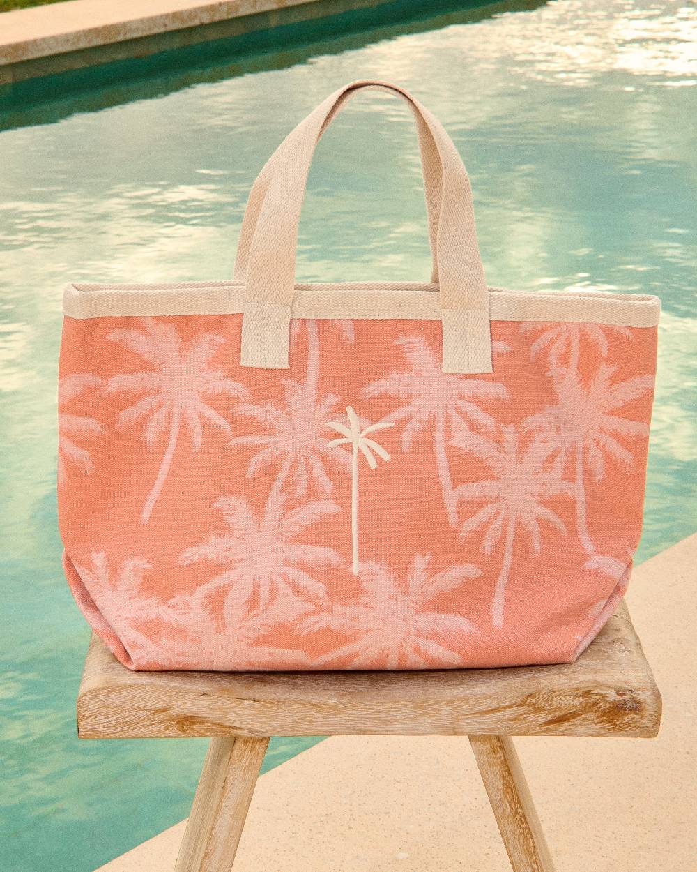 Manebí Canvas California Tote Bag - Sunbaked \u0026 Cream Pink Maxi Palm Fino Al -60%