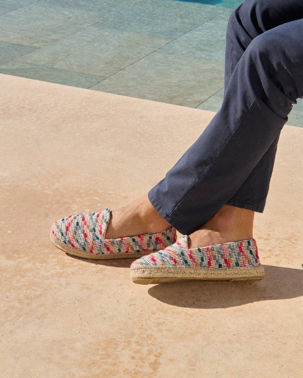 Manebí Cotton Jaquard Espadrilles - Multicolor Stripes Sconto