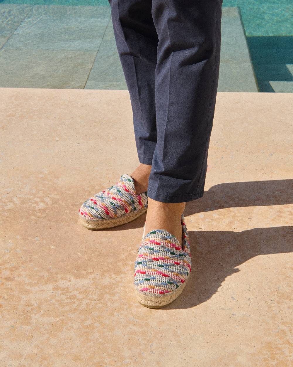 Manebí Cotton Jaquard Espadrilles - Multicolor Stripes Sconto