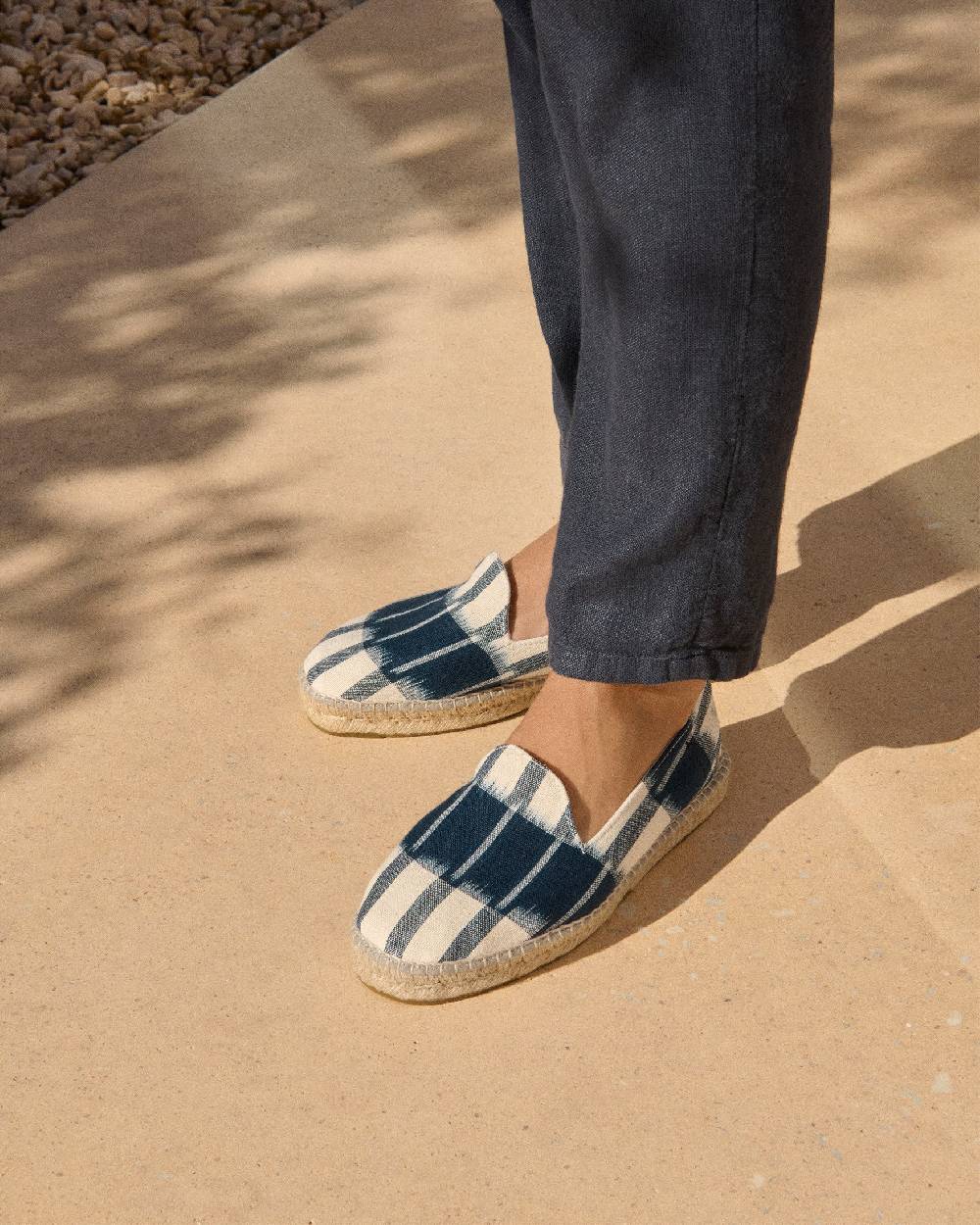 Manebí Dyed Cotton Espadrilles - Navy Blue And Indigo Pattern Offerta