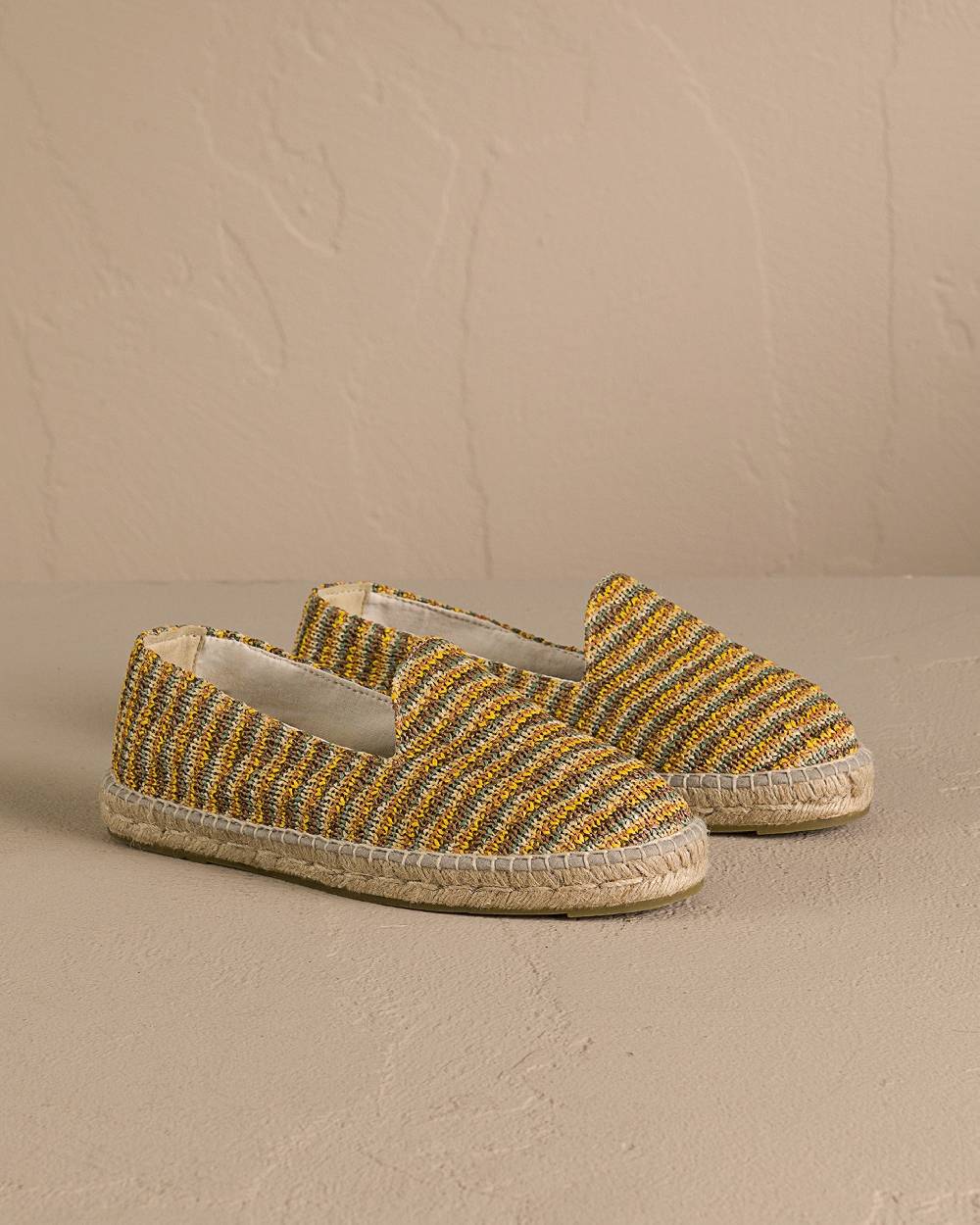 Manebí Woven Raffia Stripes|Espadrilles - Sage \u0026 Cocoa On Beige Saldi Di Fabbrica