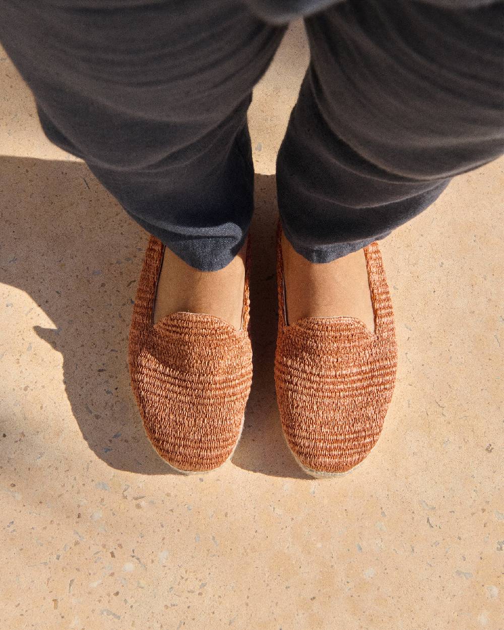 Manebí Raffia Stripes Espadrilles - Yucatán Orange Rust I Più Venduti