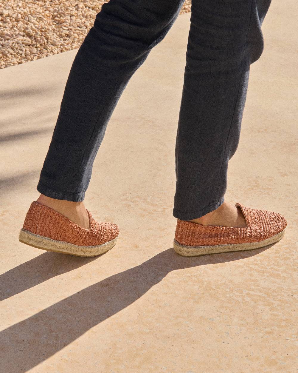 Manebí Raffia Stripes Espadrilles - Yucatán Orange Rust I Più Venduti