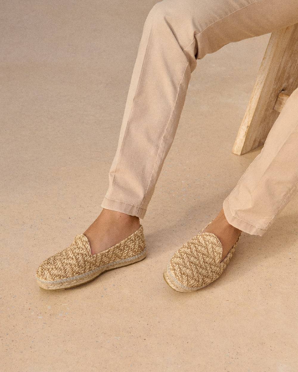 Manebí Raffia Zig Zag Espadrilles - Cream \u0026 Natural Vendite Flash