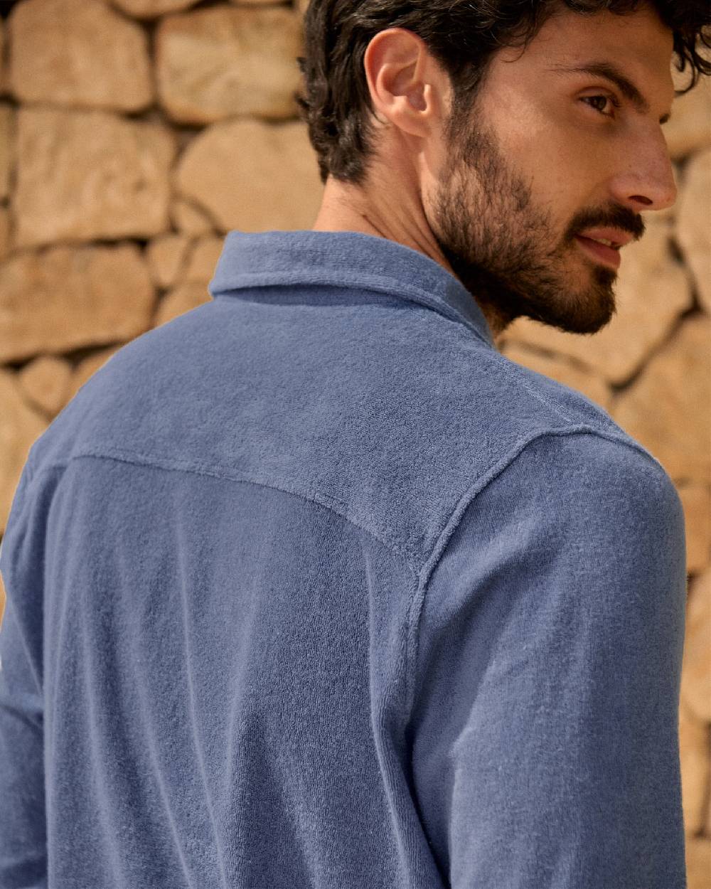 Manebí Organic Terry Cotton|Antonello Polo Shirt - Long Sleeve Petrole Italy