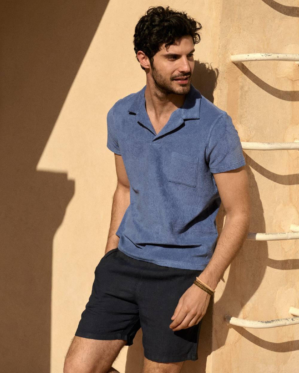 Manebí Organic Terry Cotton|Olive Polo Shirt - Short Sleeves Petrole 2025