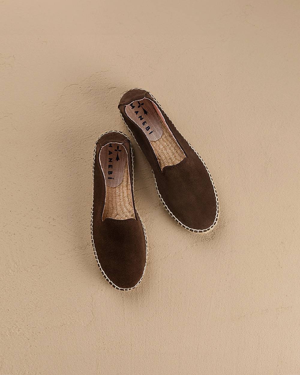 Manebí Suede Double Sole Espadrilles - Hamptons Cocoa In Linea