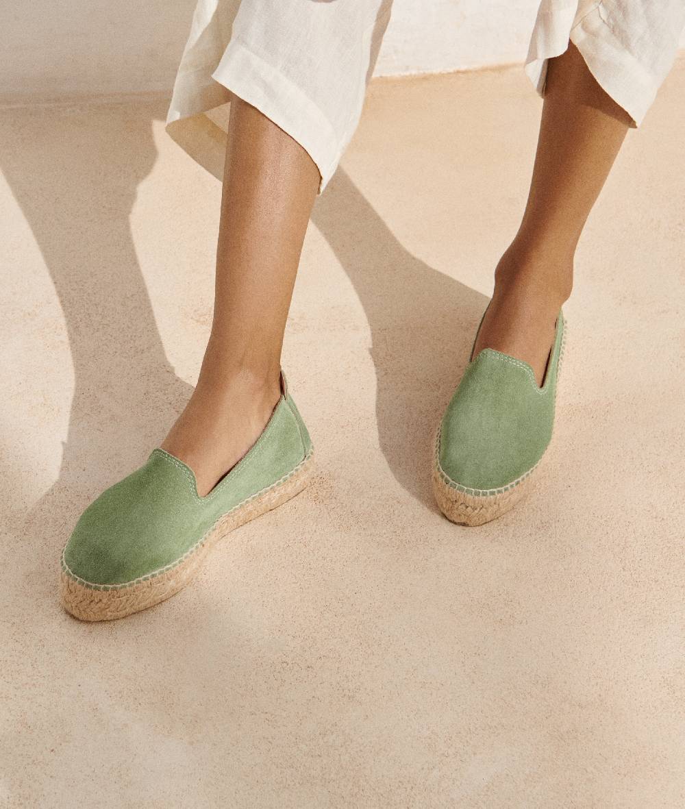 Manebí Suede Double Sole Espadrilles - Hamptons Sage Qualità