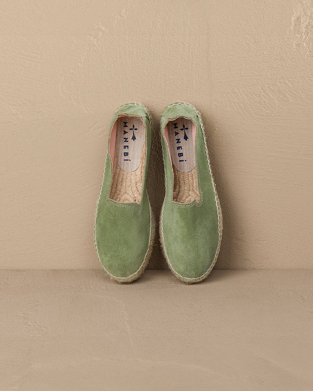 Manebí Suede Double Sole Espadrilles - Hamptons Sage Qualità