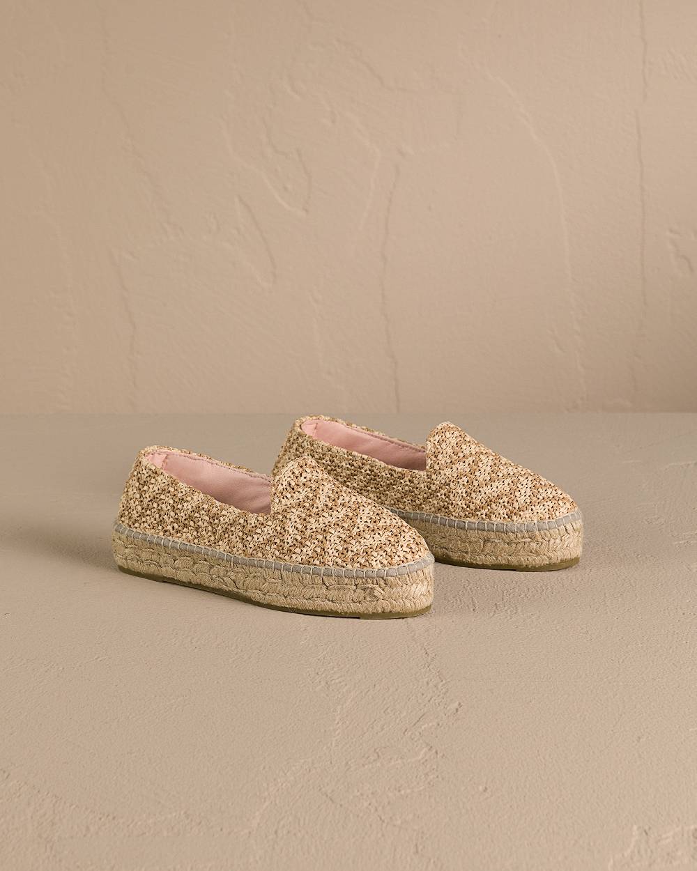Manebí Raffia Zig-Zag Double Sole|Espadrilles - Cream \u0026 Natural Promozione