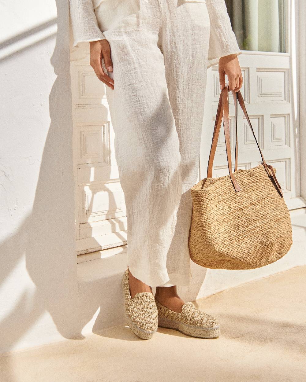 Manebí Raffia Zig-Zag Double Sole|Espadrilles - Cream \u0026 Natural Promozione