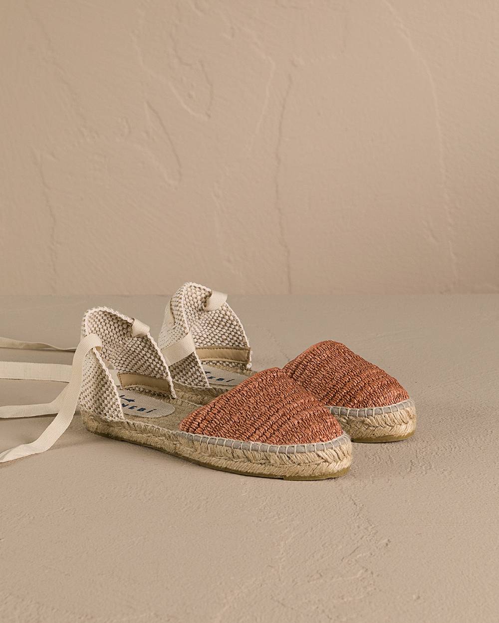 Manebí Raffia Stripes Flat Valenciana Espadrilles - Yucatán Orange Rust Spedizione Gratuita