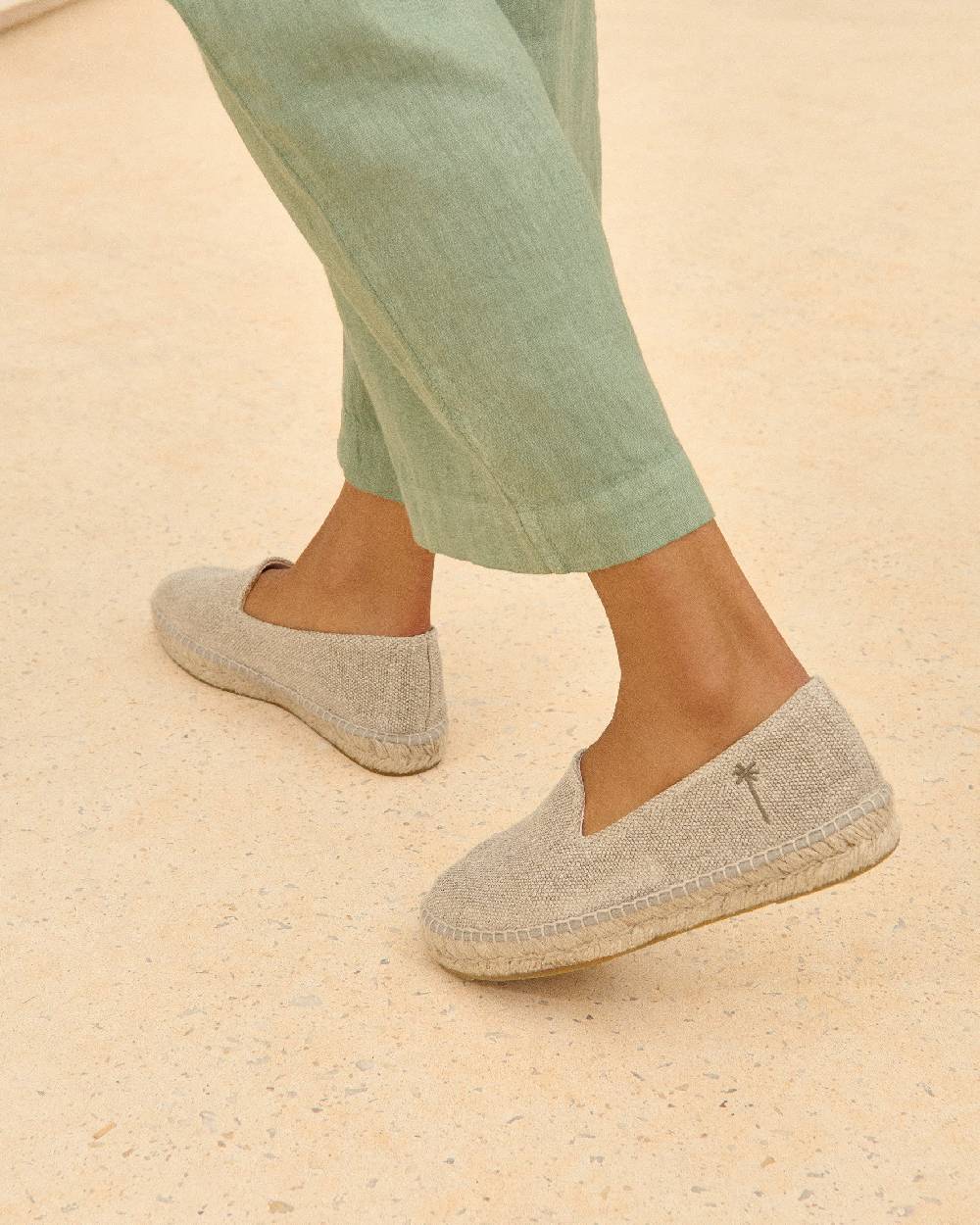 Manebí Organic Linen Flat Espadrilles - La Havana Natural Qualità Garantita