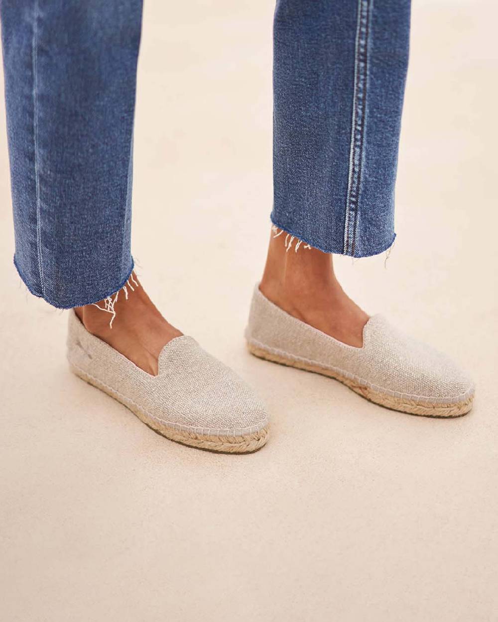 Manebí Organic Linen Flat Espadrilles - La Havana Natural Qualità Garantita