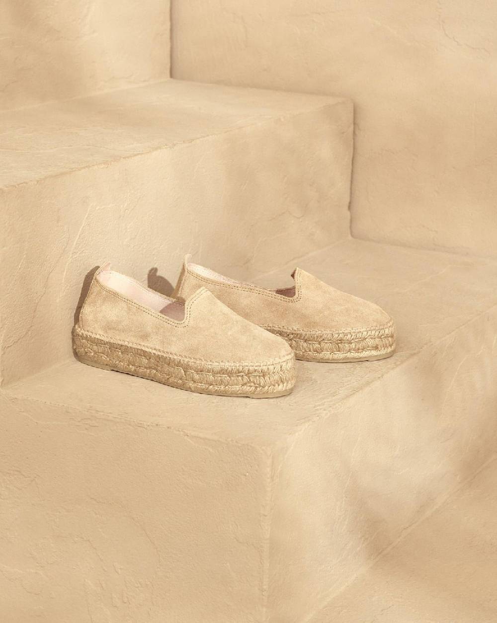 Manebí Espadrillas con Doppia Suola - Hamptons - Champagne Beige Negozi Online