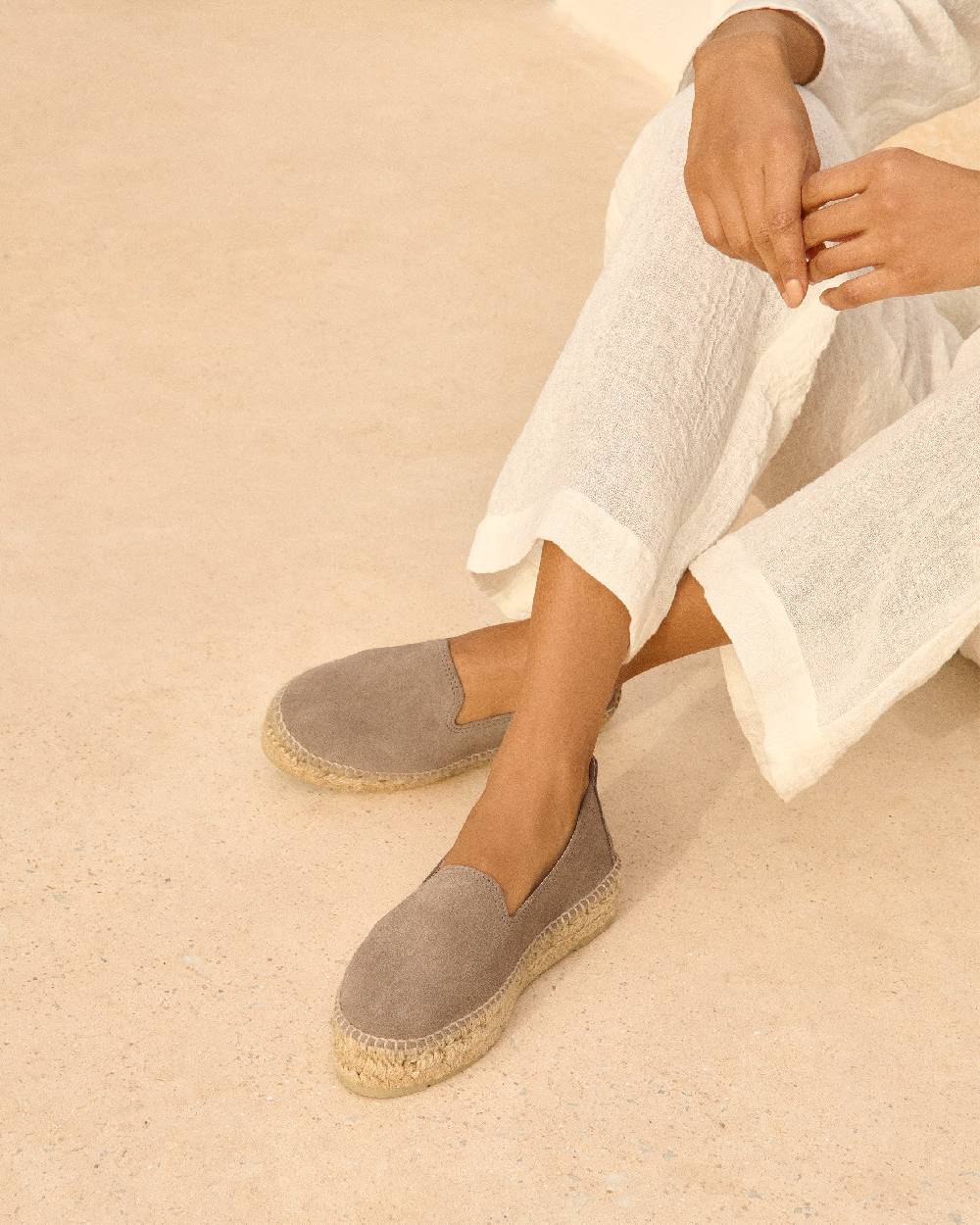 Manebí Espadrillas con doppia suola - Hamptons - Coco Brown Consegna Veloce