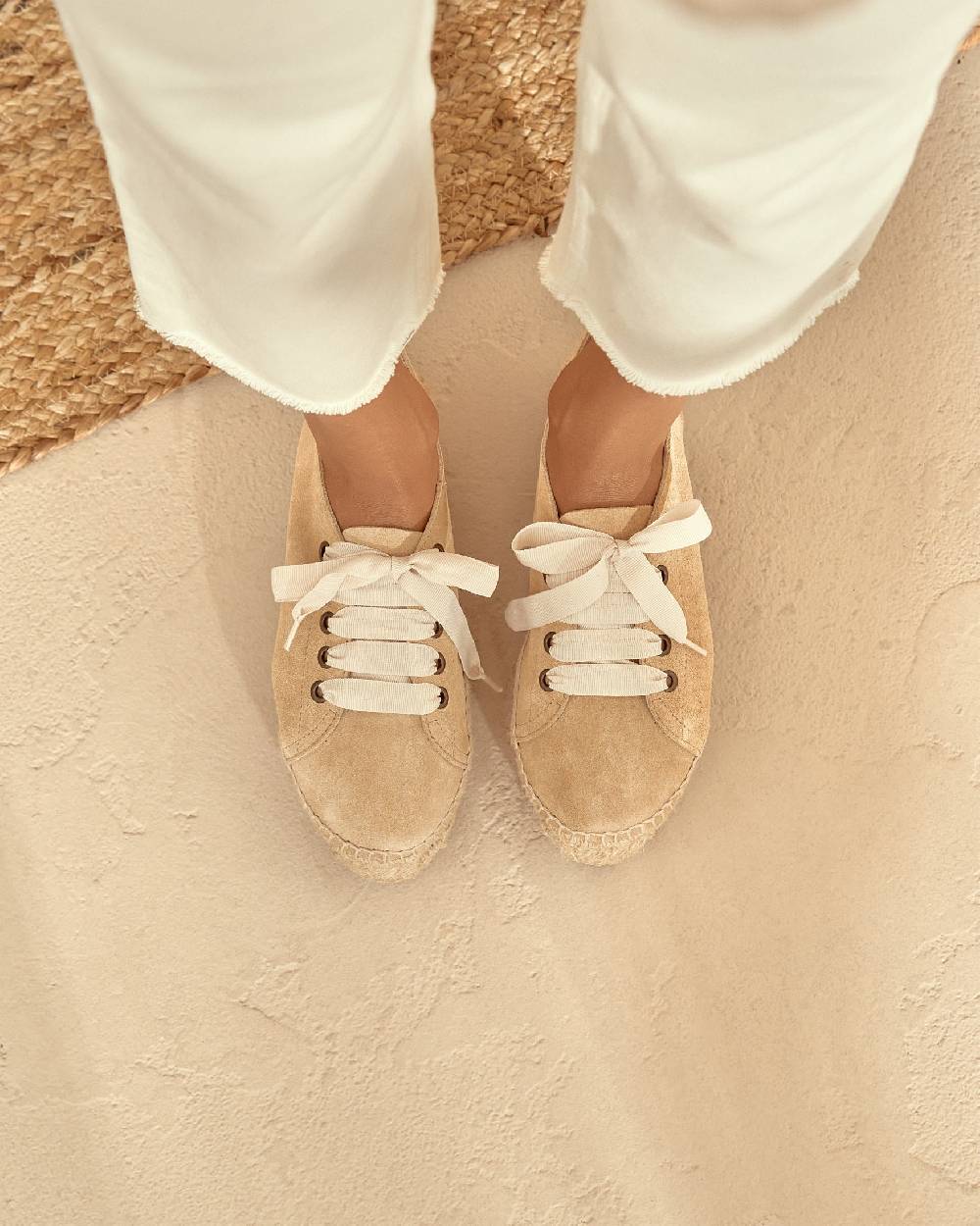 Manebí Espadrillas stringate - Hamptons - Beige champagne Presa