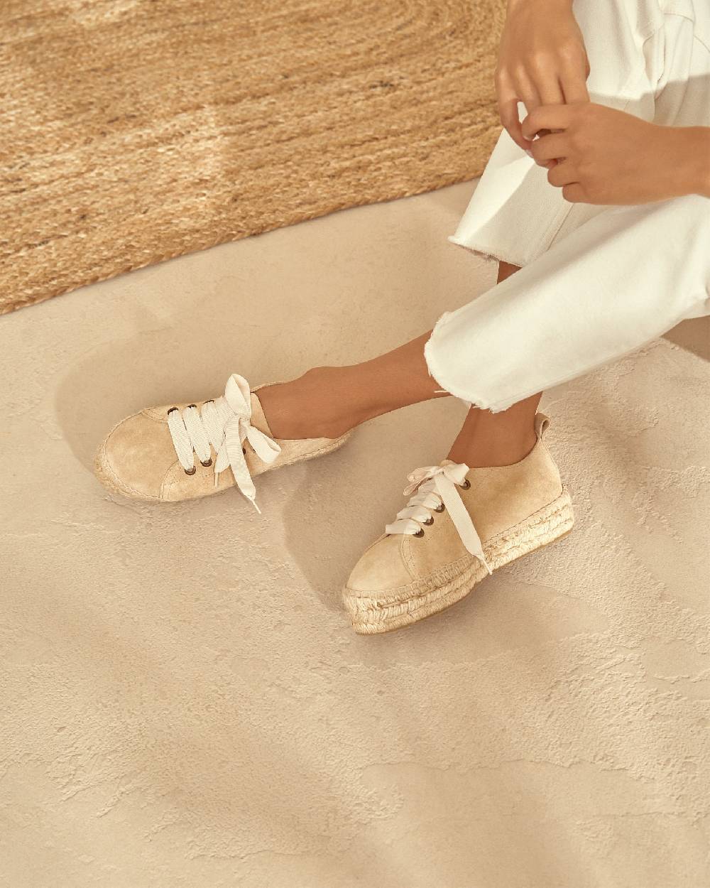 Manebí Espadrillas stringate - Hamptons - Beige champagne Presa