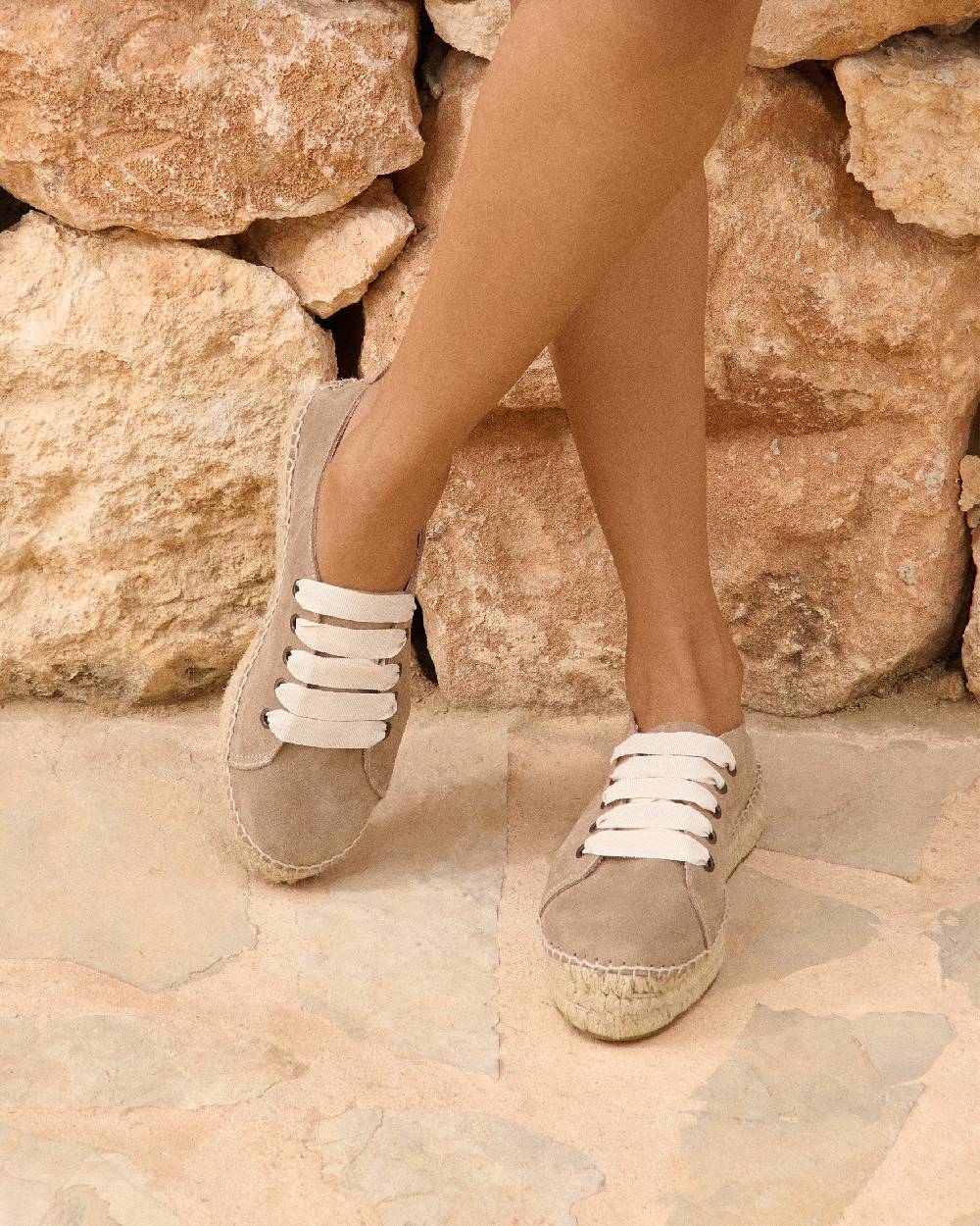 Manebí Espadrillas stringate - Hamptons - Vintage Taupe Economico