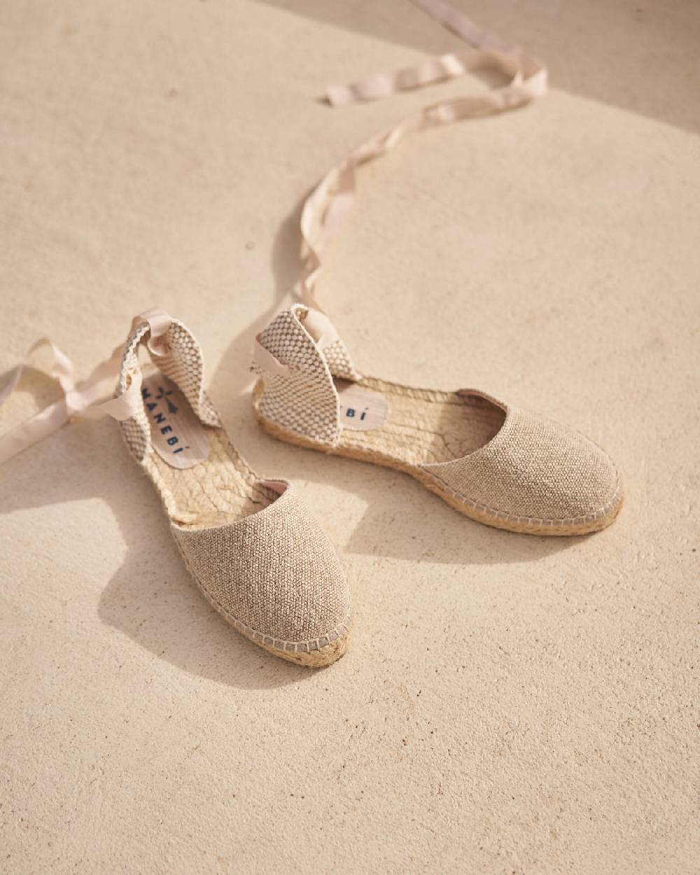 Manebí Organic Hemp Flat Valenciana Espadrilles - La Havana Natural Saldi Di Fabbrica
