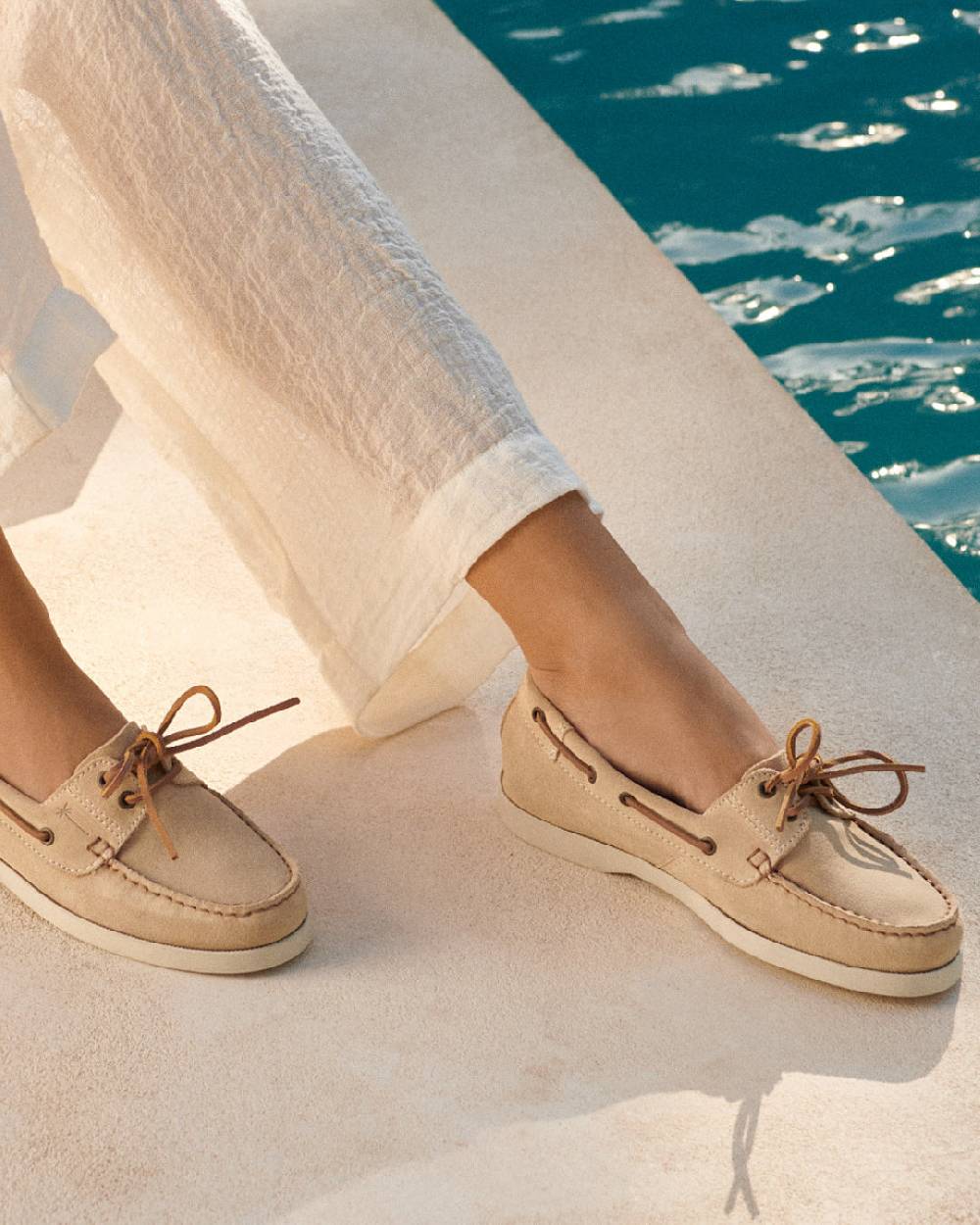 Manebí Suede Boat-Shoes - Hamptons Champagne Beige Nuova