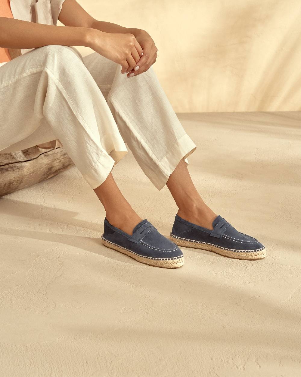 Manebí Mocassini Espadrillas in pelle scamosciata - Hamptons - Patriot Blu Italy